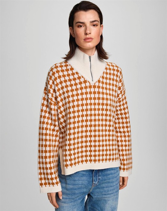 MSCHAmaria Zip Pullover - Egret/C Spice